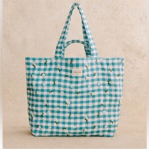 Sezane Large Tote Bag gingham